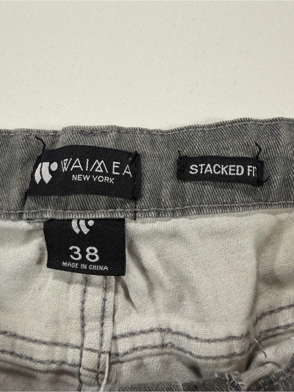 Men's Gray Cargo Pants Multiple Flap Pockets Waimea Relaxed Grey wash 38x32